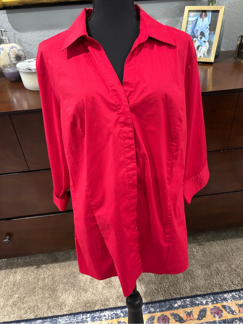 Riders by Lee Vibrant Red Button-Down Shirt